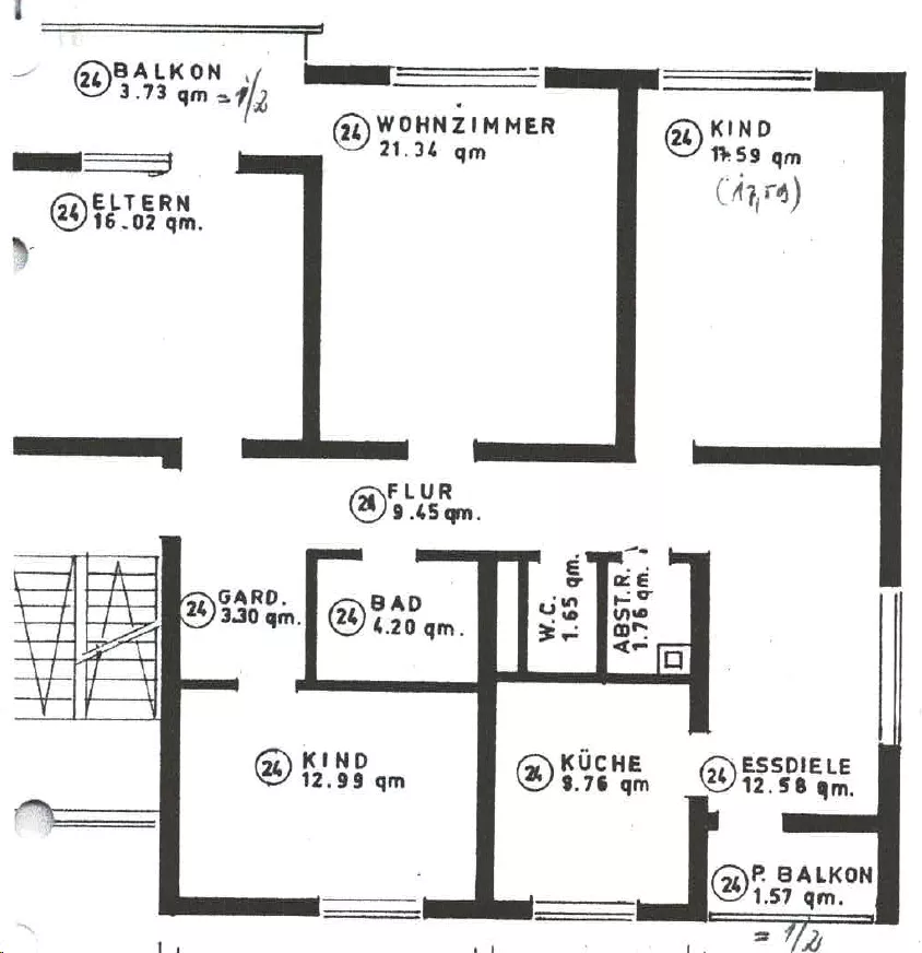 Grundriss 4,5 Maisonette Wohnung in Altbach Esslingen
