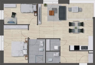 Domizil Reichenbach Fils Haus 2 - Erdgeschoss - Obergeschoss - Wohnung 2